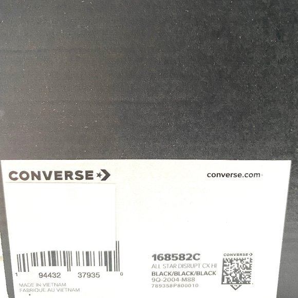 Converse CTAS DISRUPT CX Black Canvas Hi Casual Suede Shoes Women Size 5 168582C - Picture 10 of 10